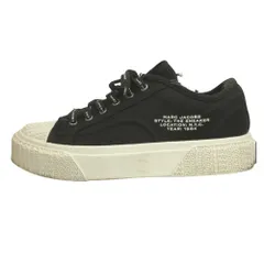 良品 MARC JACOBS マークジェイコブス THE CANVAS SNEAKER ザ キャンバス スニーカー シューズ 靴 ダメージ加工 39 26cm 黒 ブラック メンズ 古着 中古 USEDのサムネイル