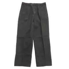 美品 PAPAS パパス ワイド テーパード デニム パンツ ジーンズ ロゴ パッチ レザーパーツ 2タック ウエスト紐 L 黒 ブラック グレー メンズ 古着 中古 USEDのサムネイル