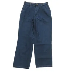 美品 PAPAS パパス ワイド テーパード デニム パンツ ジーンズ ロゴ 2タック L インディゴ メンズ 古着 中古 USEDのサムネイル