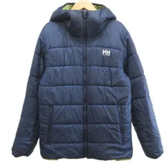 ヘリーハンセン HELLY HANSEN 中綿ジャケット 上着 リバーシブル M 紺 ネイビー カーキ 無地 フード付き 長袖 キルティング /NP ■ECD004のサムネイル