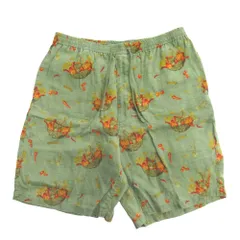 美品 PAPAS ISLAND パパス アイランド 野菜柄 ショート ハーフ パンツ イージー 総柄 緑 グリーン メンズ 古着 中古 USEDのサムネイル