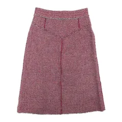 美品 17ss Chloe クロエ ウールコットン ツイード ミモレスカート ロング 34 ピンク系 マルチカラー レディース 古着 中古 USEDのサムネイル