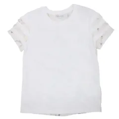 未使用 RED VALENTINO レッドヴァレンティノ シルク シフォン切替 ティアードスリーブ Tシャツ カットソー 半袖 S ホワイト レディース 古着 中古 USEDのサムネイル