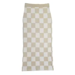 未使用 19ss TAN タン CHECKED FLAG SKIRT コットンニット ロングスカート セミタイトシルエット チェック柄 F ベージュ レディース 古着 中古 USEDのサムネイル