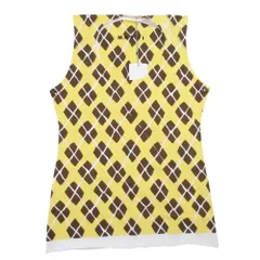 未使用 11ss MARNI マルニ アーガイルチェック プリント タンクトップ 総柄 ノースリーブ Tシャツ 40 白 ホワイト 黄 茶 レディース 古着 中古 USEDのサムネイル