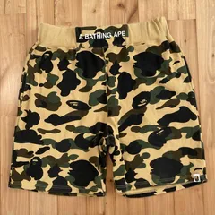 ★XL★ BAPE 1st camo yellow スウェット ハーフパンツ a bathing ape sweat shorts エイプ ベイプ アベイシングエイプ ショーツ eey9075のサムネイル