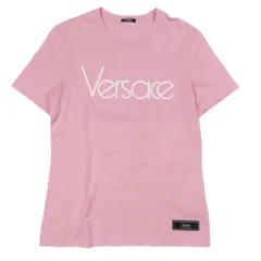 未使用 Versace ヴェルサーチ フロント 1978 リエディション ロゴ Tシャツ カットソー クルーネック 半袖 トップス ピンク 36 レディース 古着 中古 USEDのサムネイル