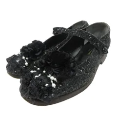 tricot COMME des GARCONS トリココムデギャルソン メリージェーン シューズ パンプス 靴 ラメ フリンジ 23.5cm 黒 ブラック レディース 古着 中古 USEDのサムネイル