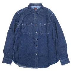 美品 68&brothers シックスティエイトアンドブラザーズ デニムシャツ シャツジャケット ワークシャツ XL インディゴブルー メンズ 古着 中古 USEDのサムネイル