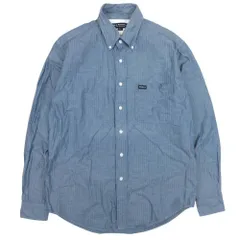 美品 68&brothers シックスティエイトアンドブラザーズ ヘリンボーン シャンブレーシャツ 長袖 ボタンダウン L インディゴ メンズ 古着 中古 USEDのサムネイル