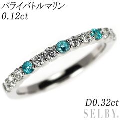 Pt900 파라이 배틀 마린 다이아몬드 링 0.12ct D0.32ct 하프 이터니티