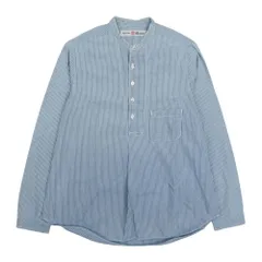 美品 Brocante ブロカント ヒッコリー ダンガリーシャツ ハーフボタン プルオーバー ブラウス 長袖 2 ライトブルー レディース 古着 中古 USEDのサムネイル