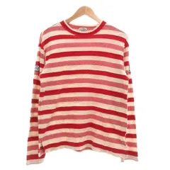 シナコバ SINA COVA 長袖Tシャツ ロンT カットソー 麻 リネン ボーダー柄 クルーネック  M 赤 白 ホワイト /SX ■ECA003のサムネイル