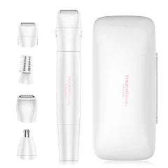 TOUCHBeauty レディースシェーバー 1台4役 電動シェーバー 女性 vio シェイバー 女性用 肌にやさしい 電池式 ボディシェーバー お風呂でも使える 剛毛 ムダ毛処理 アンダーヘア 顔 産毛 生毛 シェーバー 全身 顔剃り 脇毛刀 デリケート 1のサムネイル
