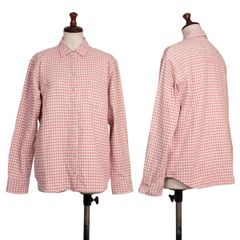 マドモアゼルノンノンMademoiselle NON NON バックロゴギンガムチェックネルシャツ ピンク白茶40Lのサムネイル