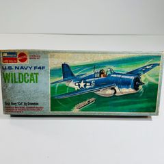 Unassembled, rare vintage Mattel MONOGRAM 1/48 F4F Wildcat US Navy WILDCAT plastic model kit (item number 6798, as-is condition).