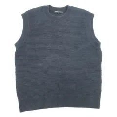 良品 21ss 08sircus ゼロエイトサーカス GIMA cotton crew neck knit vest ニットベスト プルオーバー 4 紺 ネイビー メンズ 古着 中古 USEDのサムネイル