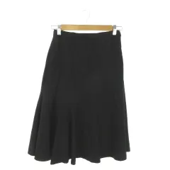 ダナキャランニューヨーク DKNY スカート 2 黒 ブラック 無地 フレア ミディ丈 /AO45 ■ECA005のサムネイル
