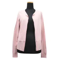 TED BAKER テッドベーカー シフォン サテン 切替 ニット カーディガン カットソー 長袖 サイズ1 ピンク レディース 古着 中古 USEDのサムネイル