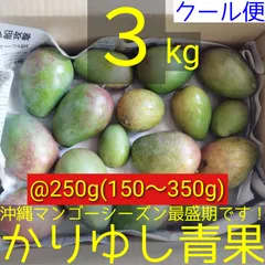 沖縄県産 摘果マンゴー/青マンゴー/グリーンマンゴーＢ品@250g(150〜350g)約３kg【クール便】8/5のサムネイル