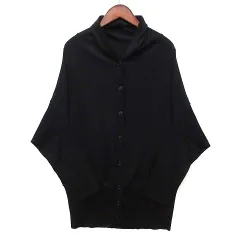 アツロウタヤマ ATSURO TAYAMA ウール ハイゲージ ニット ドルマン カーディガン 長袖 ブラック 黒 EUR38のサムネイル