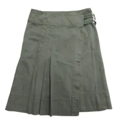 良品 PATRIZIA PEPE パトリッツィアペペ ストライプ ラップ 巻き スカート ビジュー イタリー製 ひざ丈 サイズ42 緑 グリーン レディース 古着 中古 USEDのサムネイル