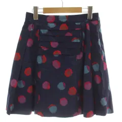 マークバイマークジェイコブス MARC by MARC JACOBS プリーツスカート 2 紺 ミニ丈 ドット柄 /GG ■MAのサムネイル