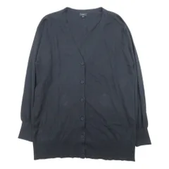 美品 JOSEPH ジョセフ ハイゲージ コットンニット Vネック カーディガン 羽織 薄手 長袖 カットソー トップス S 黒 ブラック レディース 古着 中古 USEDのサムネイル