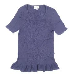 美品 TRUSSARDI トラサルディ フリル 半袖 ニット 半袖 カットソー トップス 40 パープル レディース 古着 中古 USEDのサムネイル