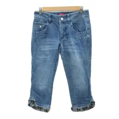 トゥービーシック TO BE CHIC デニムパンツ ジーンズ 七分丈 40 青 ブルー スパンコール ビジュー /SM82 ■ECA003のサムネイル