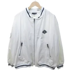ダナキャランニューヨーク DKNY ブルゾン バーシティジャケット ジップアップ ロゴパッチ 白 ホワイト M /HWのサムネイル