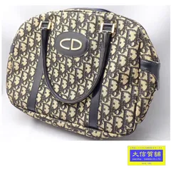 CHRISTIAN DIOR クリスチャン ディオール ミニ ボストンバッグ ハンドバッグ ヴィンテージ トロッター ネイビー 中古B- 【送料無料】 A-9311【質屋出品】のサムネイル