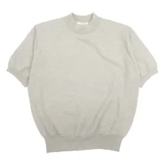 美品 PEYTON PLACE ペイトンプレイス ウール100％ 半袖 ニット トップス カットソー モックネック グレージュ レディース 古着 中古 USEDのサムネイル