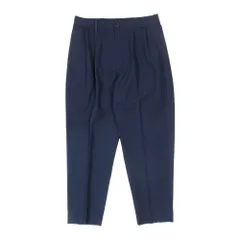 美品 MR.OLIVE ミスターオリーブ テーパードパンツ センタープレス 2タック 鹿の子編み イージーパンツ ボトムス S 紺 ネイビー メンズ 古着 中古 USEDのサムネイル