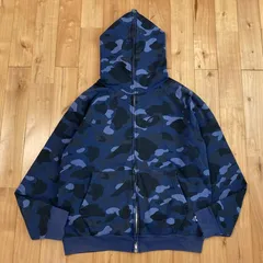 Blue Camo フルジップ パーカー Mサイズ a bathing ape BAPE full zip