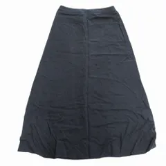 良品 AMACA アマカ ステッチ 切替 ロング スカート フレア サイドジップ ボトムス 38 黒 ブラック レディース 古着 中古 USEDのサムネイル