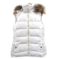 トミーヒルフィガー TOMMY HILFIGER 国内正規品 ダウン ベスト フルジップ フード シンプル M ホワイト 白 /KT12 ■GY49のサムネイル