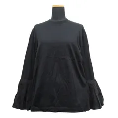 美品 22AW TOGA PULLA トーガ プルラ コットン ジャージー トップ Tシャツ カットソー サイズ36 黒 ブラック レディース 古着 中古 USEDのサムネイル