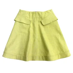 良品 MARNI マルニ ミニ スカート フレア ポケット バックジップ リネン混 ボトムス SIZE42 イエロー 黄色 レディース 古着 中古 USEDのサムネイル