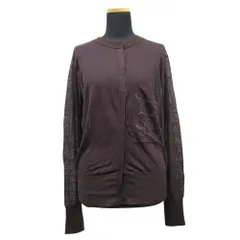 美品 20AW JOSEPH ジョセフ シアー リネン ショート カーディガン カットソー 長袖 ロゴ KRJRBA0631 サイズM 茶 ブラウン レディース 古着 中古 USEDのサムネイル