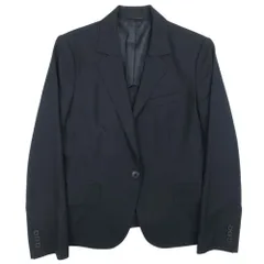 美品 SUIT SELECT she スーツセレクト 4シーズン ウォッシャブル テーラードジャケット 1釦 シングル ブレザー 42 黒 ブラック レディース 古着 中古 USEDのサムネイル