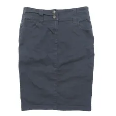 ARMANI JEANS アルマーニ ジーンズ 膝丈スカート タイトスカート ロゴプレート 40 ネイビー レディース 古着 中古 USEDのサムネイル
