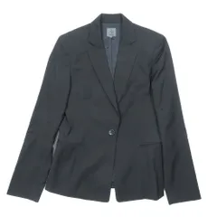 ck Calvin klein カルバンクライン シングル テーラードジャケット 1B 総裏地 アウター 4 ブラック レディース 古着 中古 USEDのサムネイル