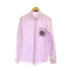 カステルバジャック CASTELBAJAC シャツ 46 ピンク 長袖 ストライプ柄 胸元ワッペン /JPのサムネイル