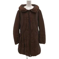 ヒロコビス HIROKO BIS 美品 ダウンコート ボリュームカラー 13AB キルティング ジップアップ 光沢茶 ブラウン /KB ■GY99のサムネイル