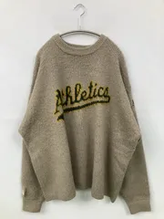 Perushu ペルーシュ ニット/セーター M ベージュ ニット 前面プリント ミドル丈 長袖 クルーネック(丸首) メンズ レディースのサムネイル