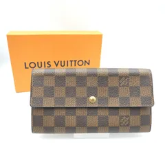 LOUIS VUITTON（ルイヴィトン）ポルトフォイユ・サラ ダミエ・エベヌ 長財布 ウォレット ブラウン ゴールド金具 レディース N61734【中古】のサムネイル