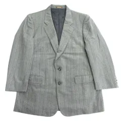 GIVENCHY ジバンシィ 90's ピンストライプ スーツ ジャケット ブレザー シングル 背抜き ビジネス オールド ビンテージ グレー メンズ 古着 中古 USEDのサムネイル