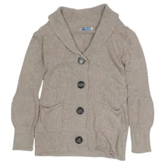 美品 IBLUES CLUB イブルース クラブ アンゴラ カシミヤ ブレンド ニット カーディガン ショールカラー セーター リブ S グレージュ レディース 古着 中古 USEDのサムネイル