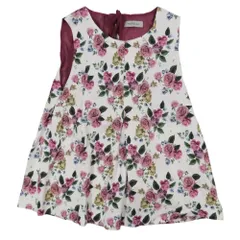 美品 MARELLA マレーラ 花柄 ノースリーブ カットソー チュニック トップス リボン ローズ 薔薇 フラワー 42 白 ピンク レディース 古着 中古 USEDのサムネイル